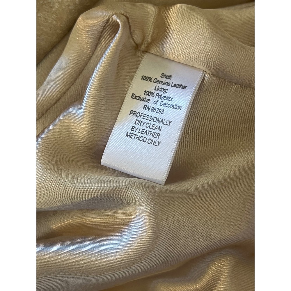 Bradley Bayou Women's Shimmering Beige Silver Studded Leather Jacket Size Medium - Picture 5 of 11